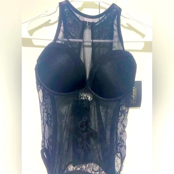 Frederick's of Hollywood | Intimates & Sleepwear | Nwt Fredericks Of  Hollywood Mariola High Neck Embroidered Sheer Mesh Corset | Poshmark